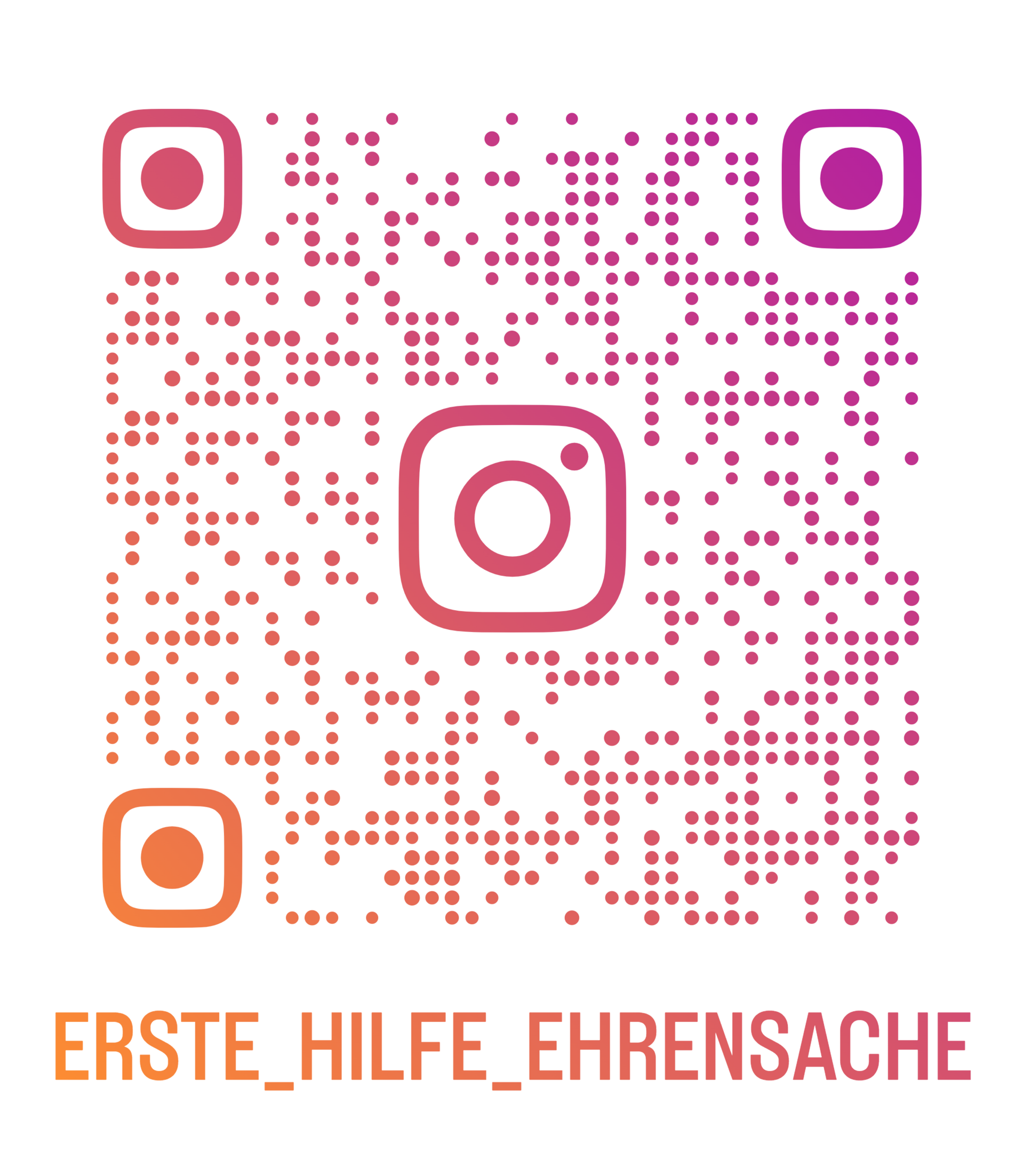 Ein QR-Code, der zum Instagram-Account "Erste Hilfe Ehrensache" führt
